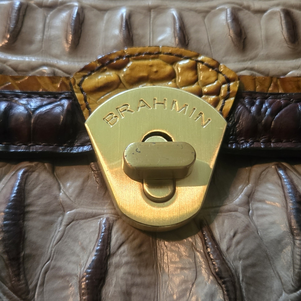 Brahmin Tan and Brown Embossed Leather Bag - Picture 10 of 17